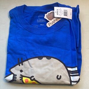 Pusheen Royal Blue Short Sleeve Tee with Pizza Graphic